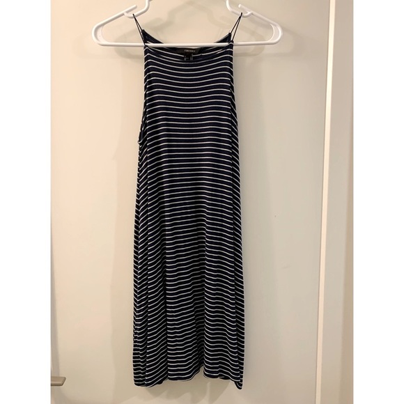 *3/$18* F21 Navy & White Swing Dress - Picture 1 of 3